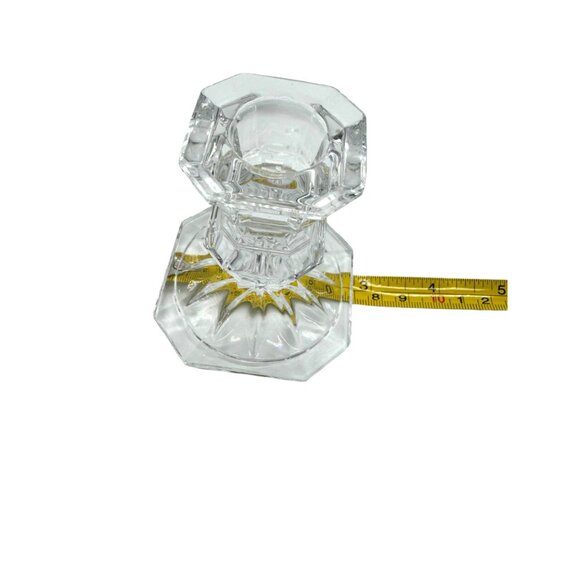 Mikasa Edinburgh Crystal Set of 2 Octagonal Base 3” Candleholders - Picture 5 of 10